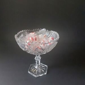 Intricate Crystal Pedestal Bowl